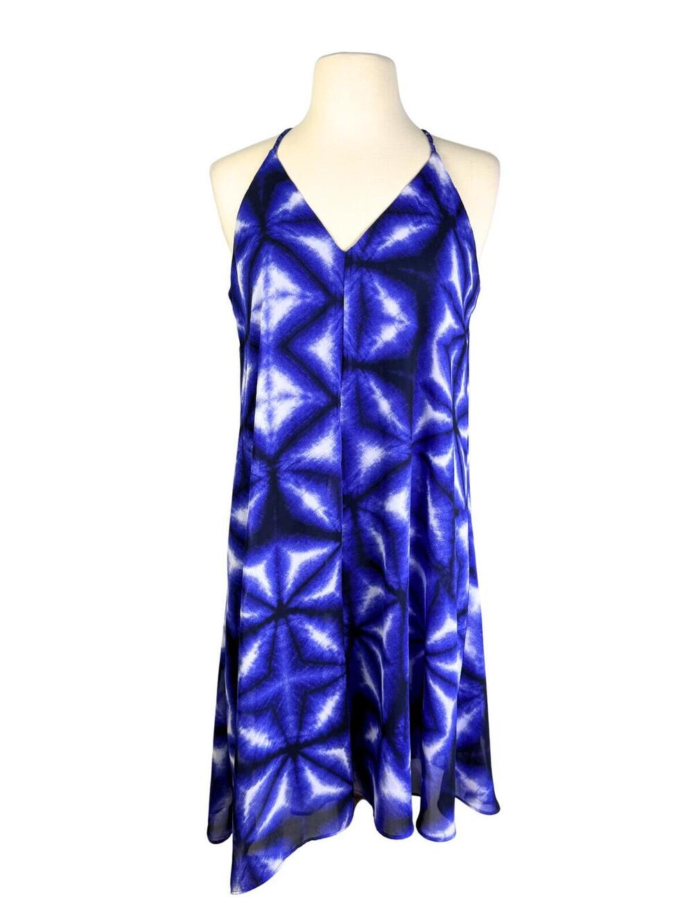 Calvin Klein Blue Abstract Print Swing Dress Size 4